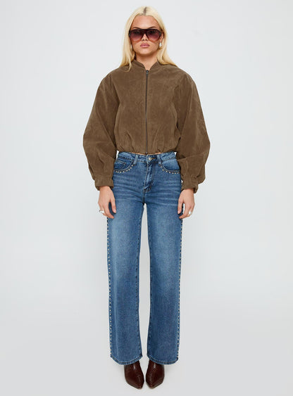 Saving Up Stud Detail Jeans Mid Blue