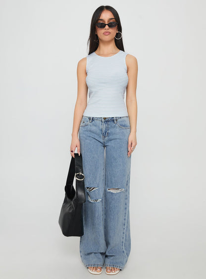 Dystran Top Blue / White Stripe
