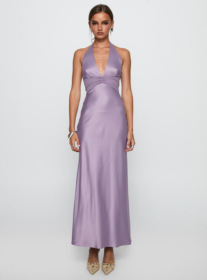 Rousseau Halter Maxi Dress Mauve