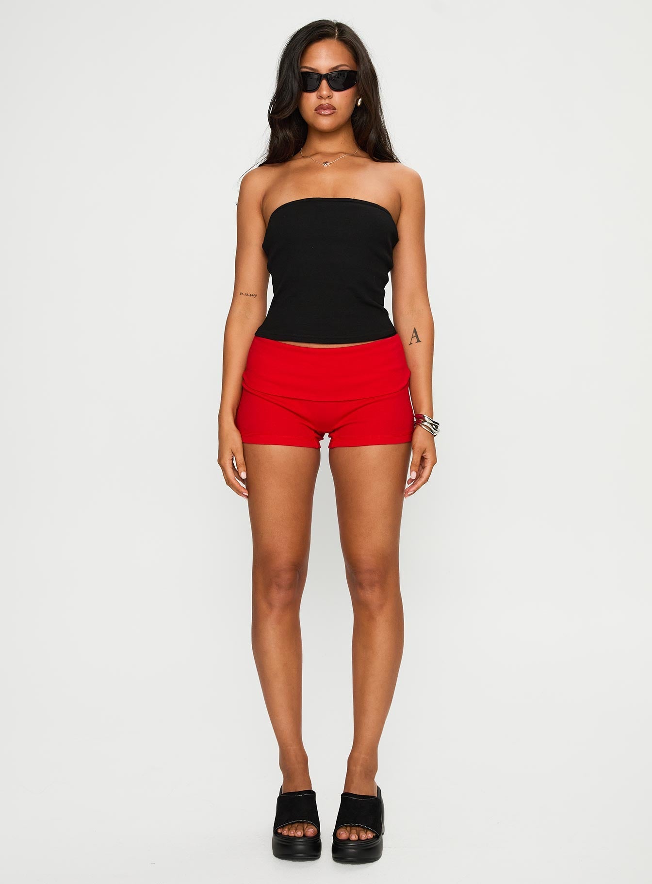Baseline Strapless Rib Top Black