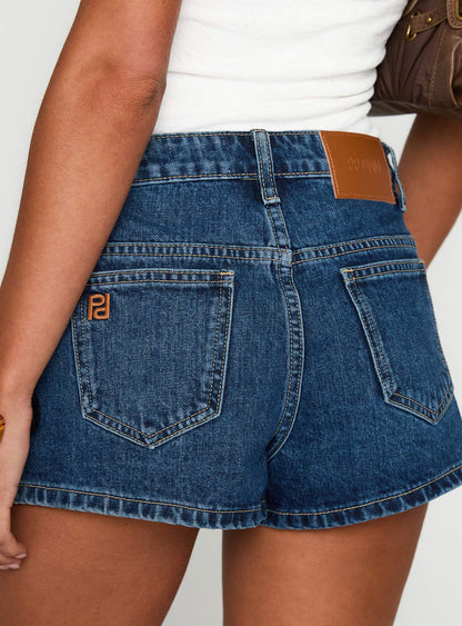 Dreamful Low Rise Mini Denim Short Mid Wash Tall