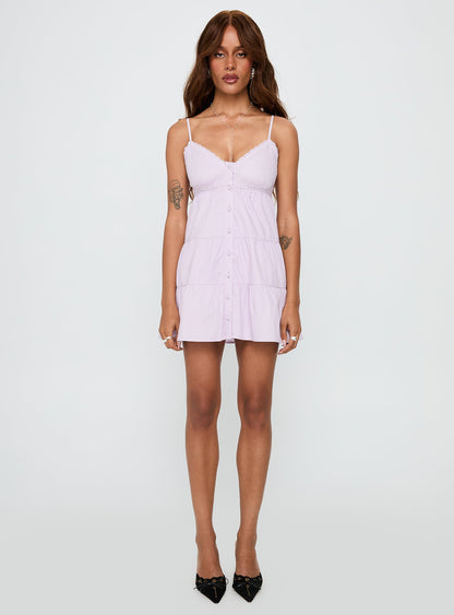 Tylie Tiered Mini Dress Lilac