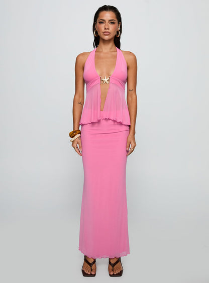 De Angelo Maxi Skirt Pink