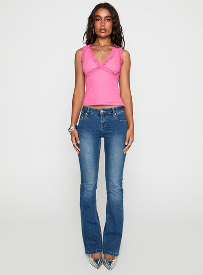 Danyia Frill Top Pink