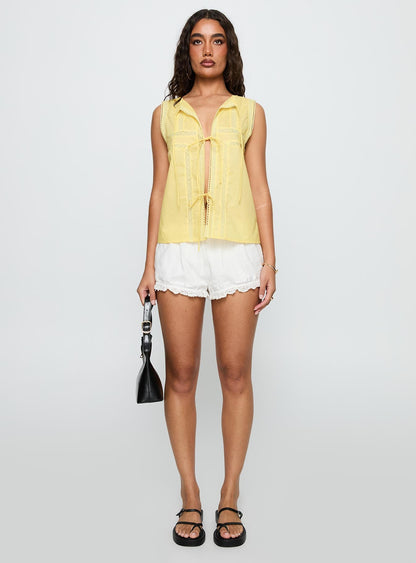 Angourie Blouse Top Lemon