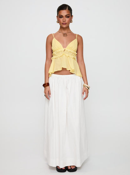 Blondelle Frill Detail Top Yellow