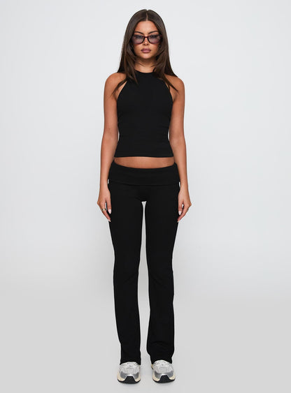 Busy Woman High Neck Top Black