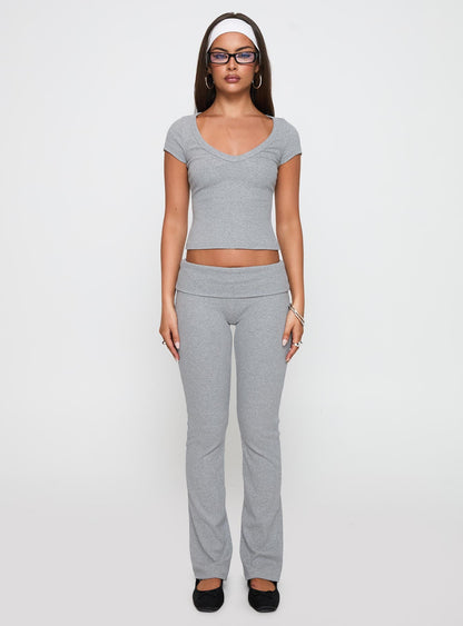 Truth Be Told Straight Leg Pant Grey Marle