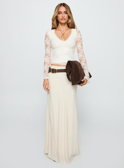 Pitter Long Sleeve Top Cream