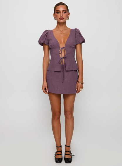 Gulliver Tie Side Mini Skort Mauve