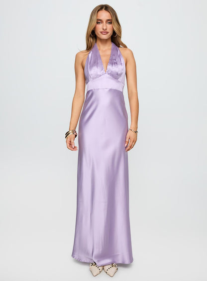 Big Screen Halter Maxi Dress Lilac