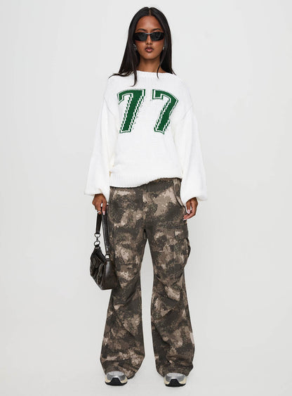 Summer 77 Knit Sweater White / Green