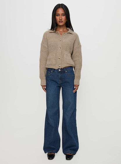 Darcel Button Up Knit Cardigan Mocha