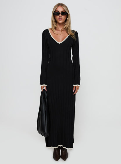 Claira Long Sleeve Maxi Dress Black