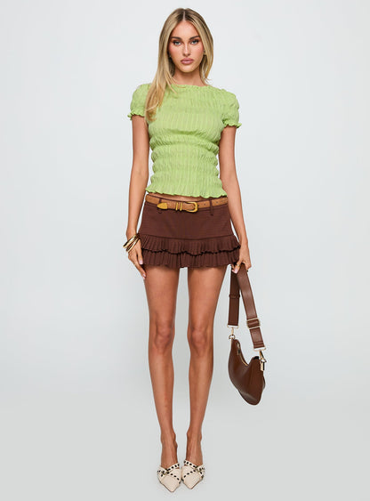 Romelle Shirred Top Lime