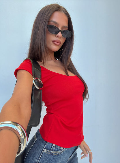 Baseline Scoop Tee Red