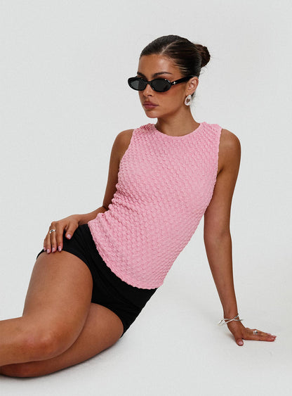 Goodnight And Go Textured Top Pink