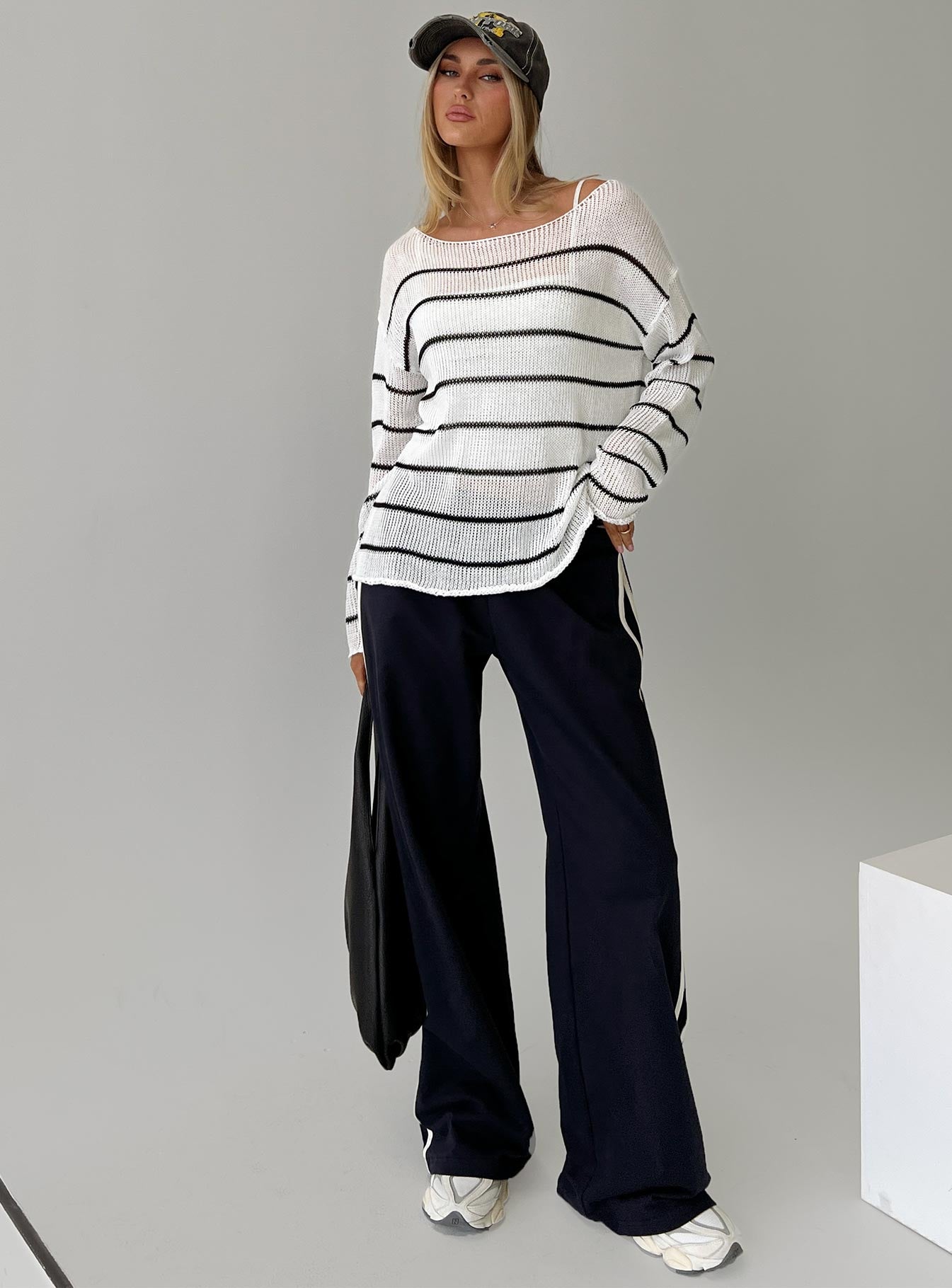 Alperton Knit Sweater Cream Stripe