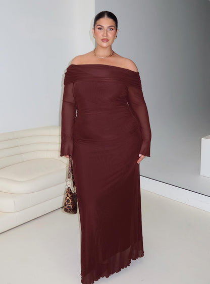Consideration Maxi Dress Chocolate Curve