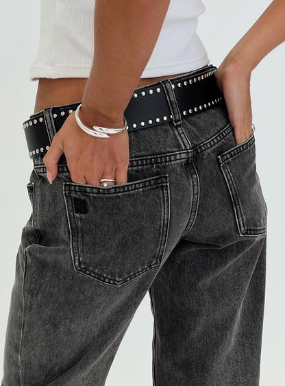 Better Half Low Rise Straight Leg Jeans Charcoal