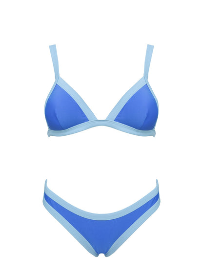 Amiri Contrast Triangle Bikini Top Blue