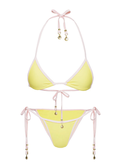Beasley Tie Side Bikini Bottoms Yellow / Pink