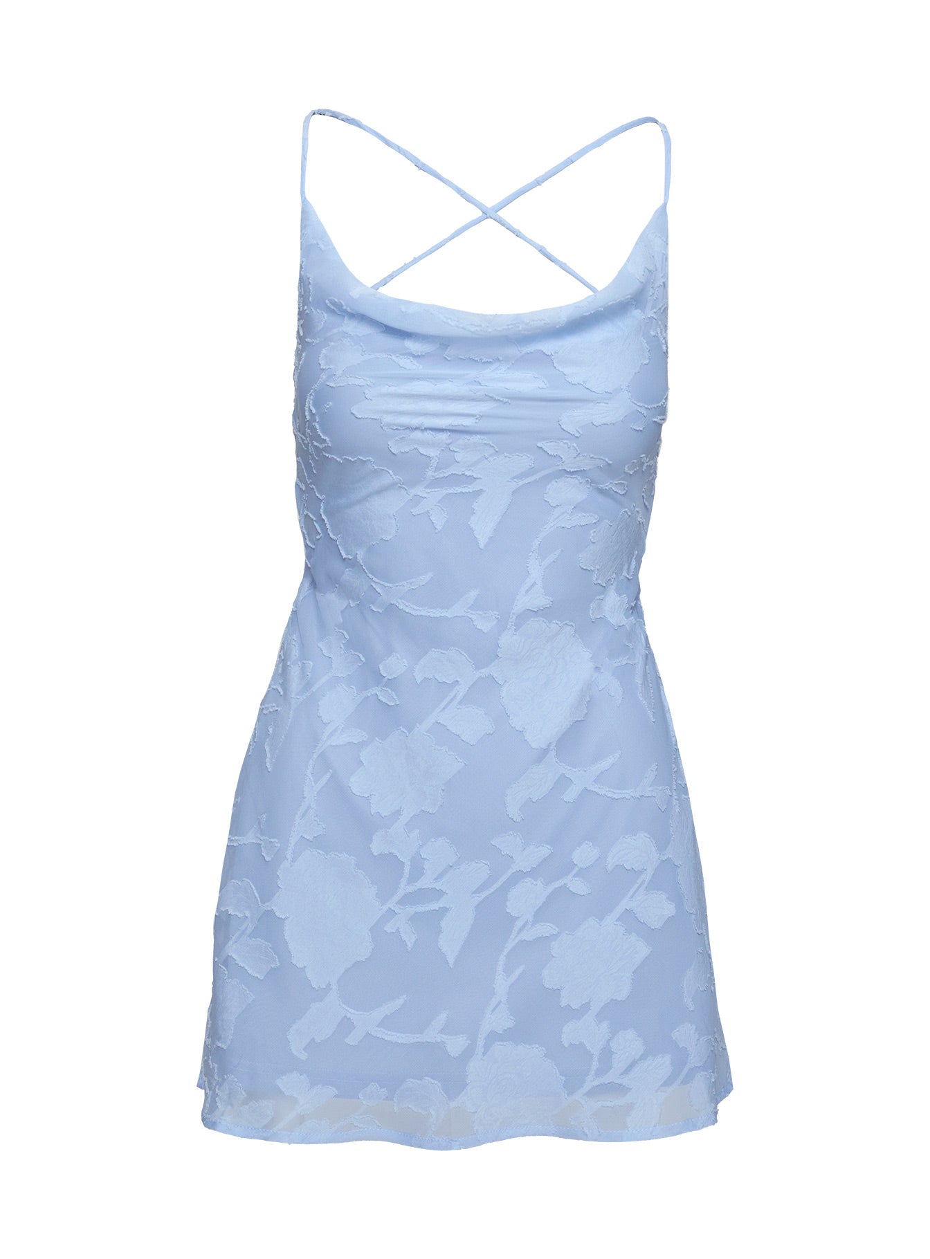 Celena Mini Dress Light Blue Burnout Tall