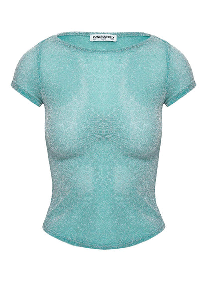 Crystal Clear Mesh Top Aqua