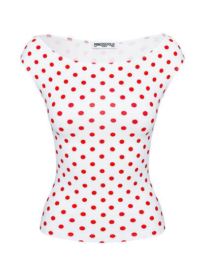 Cheirosa Off Shoulder Top White / Red