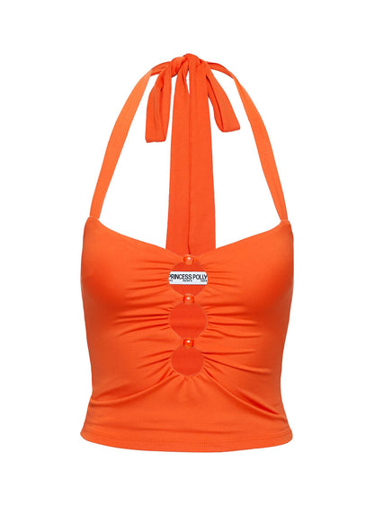 Earnestly Bead Detail Top Orange