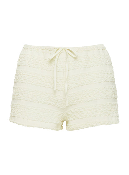 Pinup Broderie Micro Shorts Cream