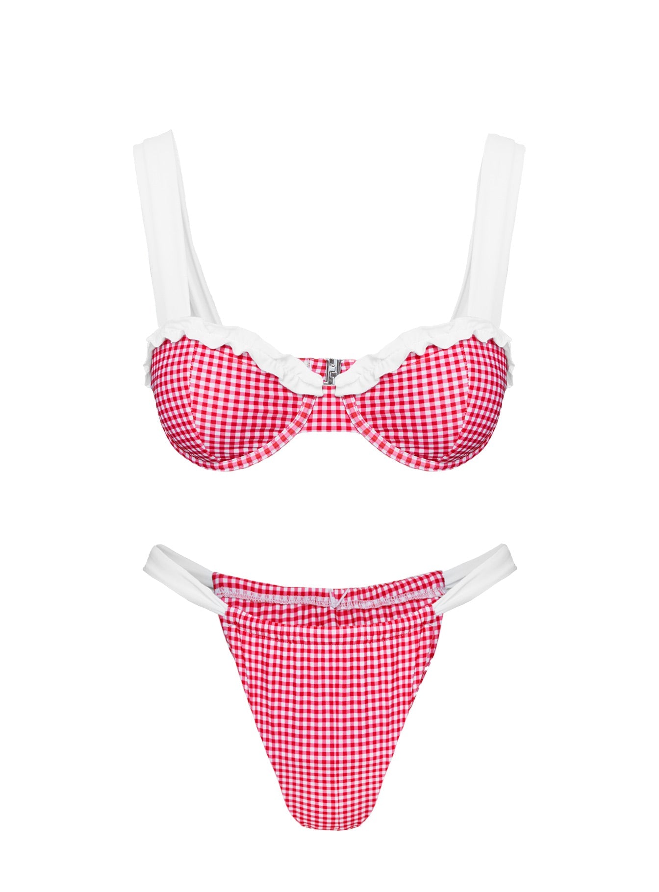This Summer Underwire Bikini Top Red Gingham
