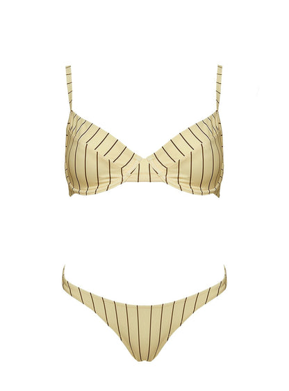 The Deep End Bikini Top Yellow Stripe